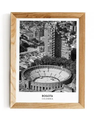 Plakat z miastem Bogota w Kolumbii, Grafika na ścianę obraz. czarno biała fotografia na ścianę Plakat z miastem Bogota w Kolumbii, Grafika na ścianę obraz. czarno biała fotografia na ścianę