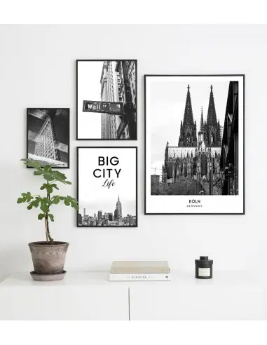 Plakat z miastem Kolonia w Niemczech, Grafika na ścianę obraz. czarno biała fotografia na ścianę Plakat z miastem Kolonia w Niemczech, Grafika na ścianę obraz. czarno biała fotografia na ścianę