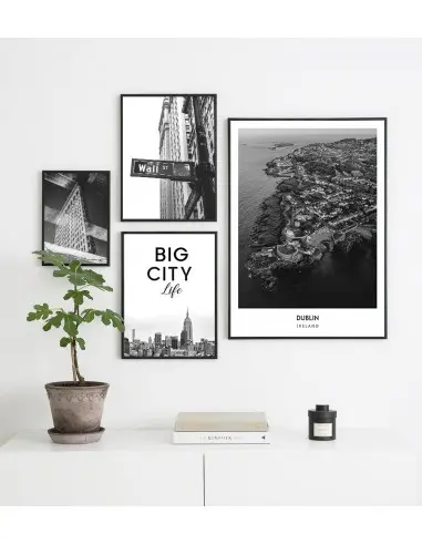 Plakat z miastem Dublin w Irlandii, Grafika na ścianę obraz. czarno biała fotografia na ścianę Plakat z miastem Dublin w Irlandii, Grafika na ścianę obraz. czarno biała fotografia na ścianę