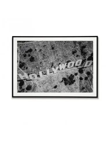 Hollywood, USA Plakat, grafika do ramki. Plakat czarno biały z napisem Hollywood
