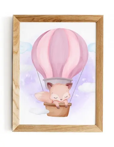 Poster for a child - Fox in a pink... Poster for a child - Fox in a pink...