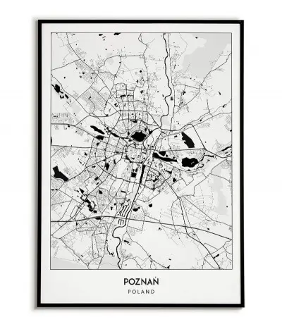 Poster with a city map -...