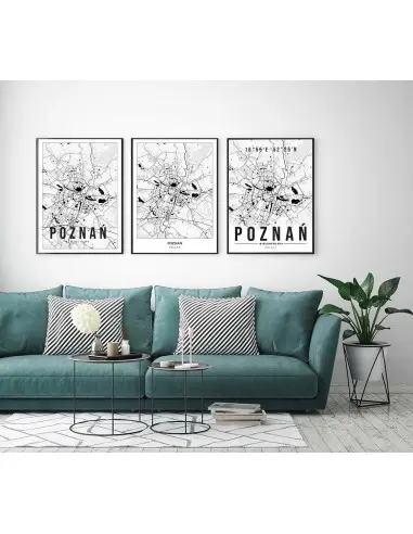 Plakat z mapą poznania. Nowoczesna grafika z mapą miasta Poznań. Plakat z mapą poznania. Nowoczesna grafika z mapą miasta Poznań.