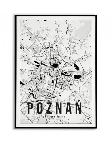 Poster with a city map - Poznań -...