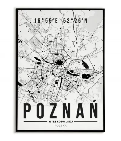 Poster with a city map -...