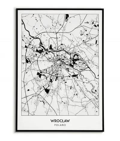 Poster with a city map -...