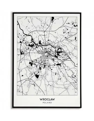 Poster with a city map - Wrocław -... Poster with a city map - Wrocław -...