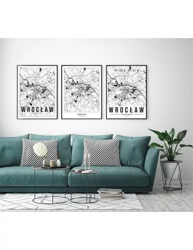 Poster with a city map - Wrocław -... Poster with a city map - Wrocław -...