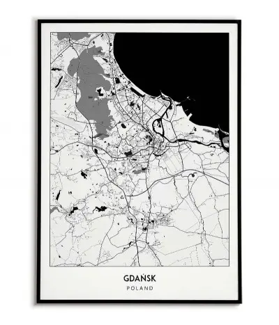 Poster with a city map -...