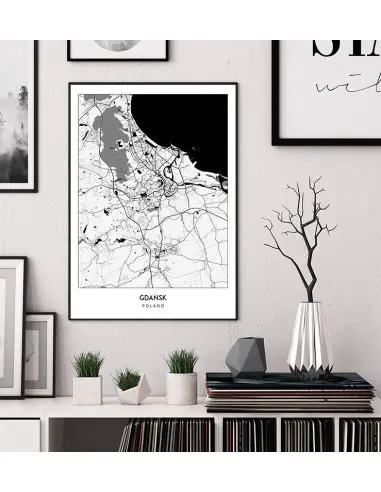 Poster with a city map - Gdańsk -... Poster with a city map - Gdańsk -...
