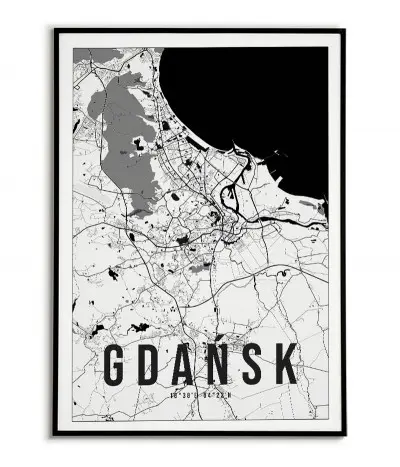 Poster with a city map -...