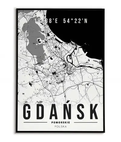 Poster with a city map -...