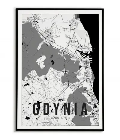 Poster with a city map -...