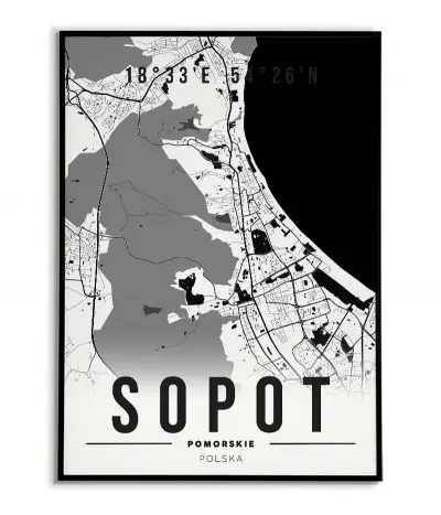 Poster with a city map -...