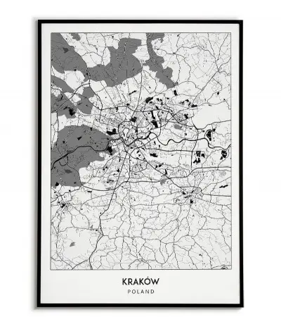 Poster with a city map -...