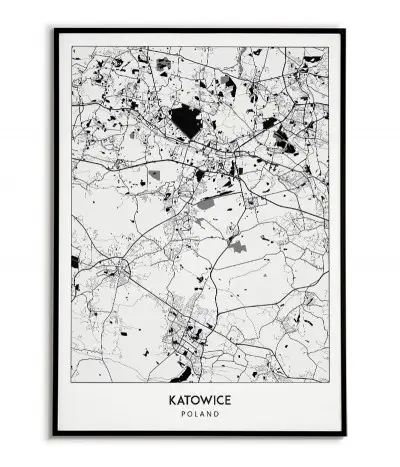 A poster with a city map -...