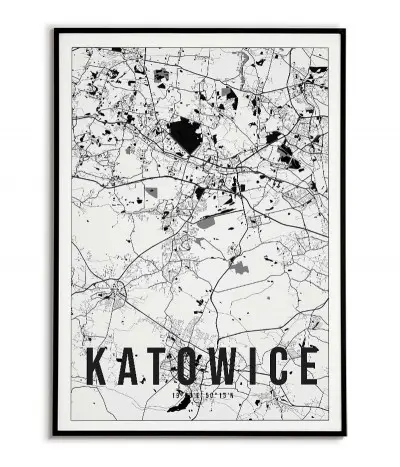 A poster with a city map -...