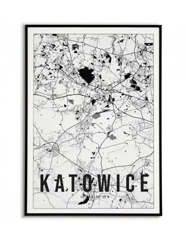 Plakat z mapą Kartowice. Nowoczesna grafika z mapą miasta Katowice. Plakat z mapą Kartowice. Nowoczesna grafika z mapą miasta Katowice.