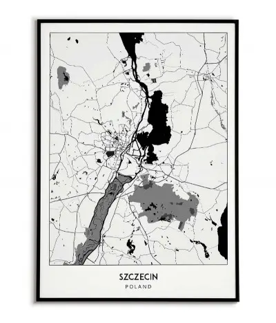 Poster with a city map -...