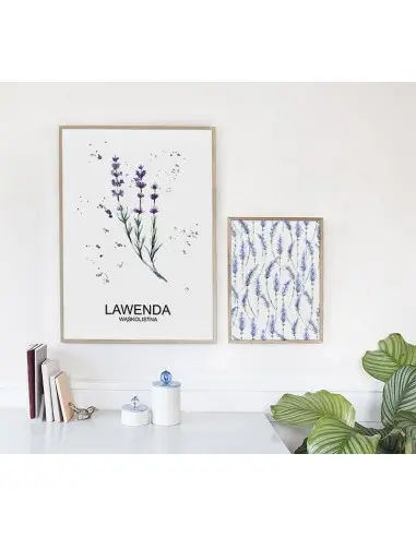 Kitchen herbs poster with lavender and lettering. Kitchen herbs poster with lavender and lettering.