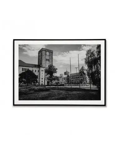 Poster Poznań, Poland. Black and white photography to frame. Graphics on the wall with the city. Poster Poznań, Poland. Black and white photography to frame. Graphics on the wall with the city.