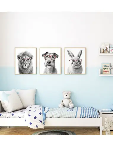 Plakat z Terierem w czerwonych okularach Plakat z Terierem w czerwonych okularach