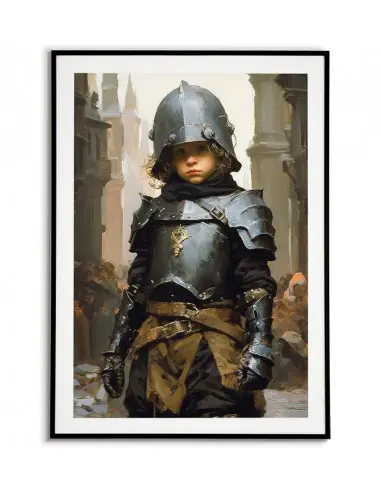 Poster, a child in the armor of a...