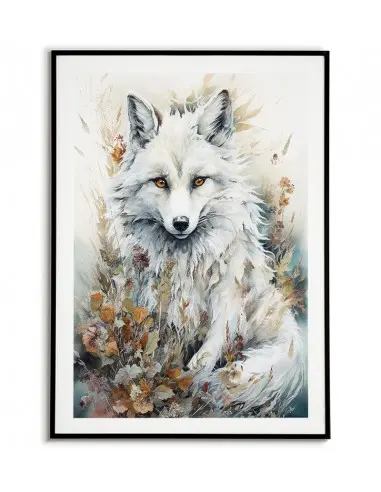 Poster for a frame - a white fox...