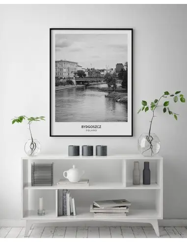 Poster with the city of Bydgoszcz in Poland, wall graphics. black and white photo on the wall. Poster from Bydgoszcz Poster with the city of Bydgoszcz in Poland, wall graphics. black and white photo on the wall. Poster from Bydgoszcz