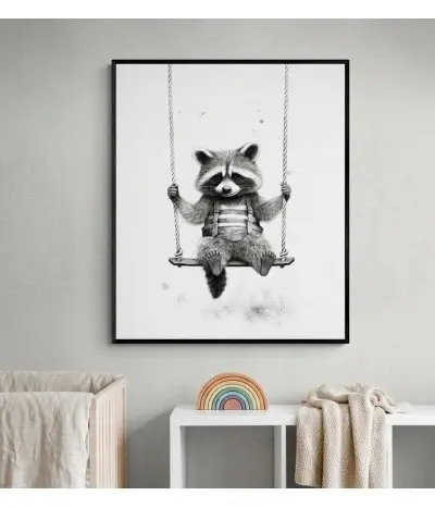 Raccoon on a Swing –... 2