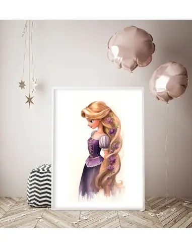 Watercolor Rapunzel Print – Magic of... Watercolor Rapunzel Print – Magic of...