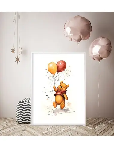 Kids Wall Art Poster – Cute Bear with... Kids Wall Art Poster – Cute Bear with...