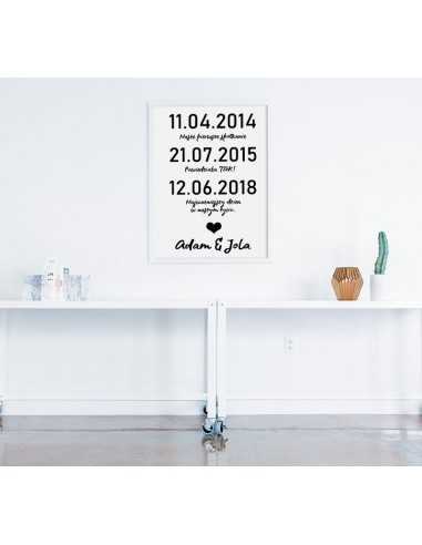 Wedding poster with important dates -... Wedding poster with important dates -...