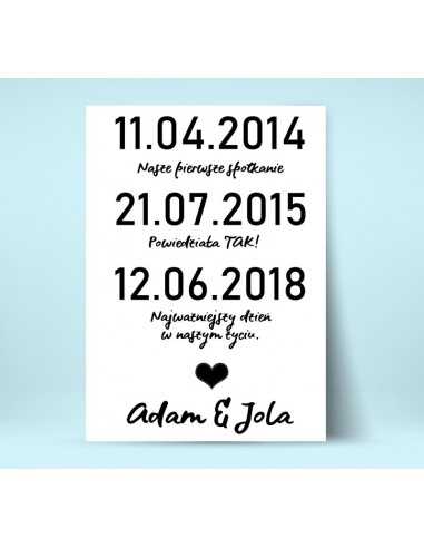 Wedding poster with important dates -... Wedding poster with important dates -...