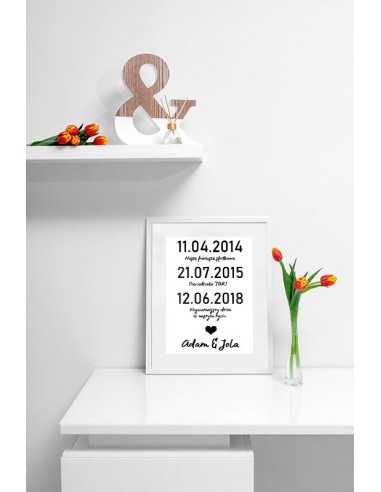 Wedding poster with important dates -... Wedding poster with important dates -...