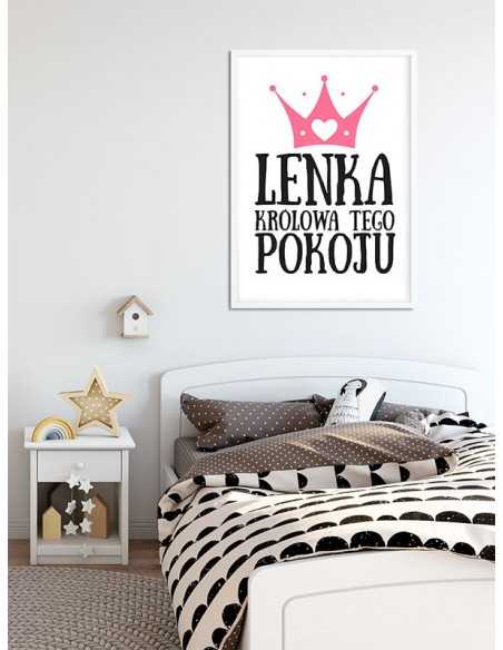 Spersonalizowany plakat dla dziecka, królowa tego pokoju dla dziewczynki