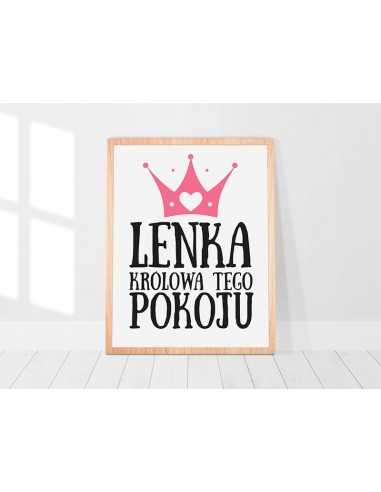Spersonalizowany plakat dla dziecka, królowa tego pokoju dla dziewczynki Spersonalizowany plakat dla dziecka, królowa tego pokoju dla dziewczynki