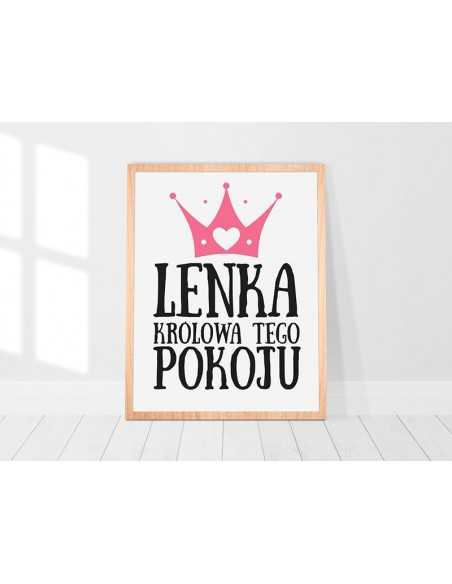 Spersonalizowany plakat dla dziecka, królowa tego pokoju dla dziewczynki