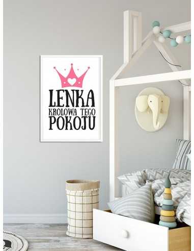 Spersonalizowany plakat dla dziecka, królowa tego pokoju dla dziewczynki Spersonalizowany plakat dla dziecka, królowa tego pokoju dla dziewczynki