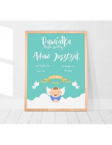 Plakat pamiątka chrztu świętego dla chłopca idealny na prezent Plakat pamiątka chrztu świętego dla chłopca idealny na prezent