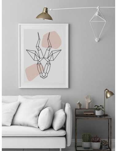 Plakat geometryczny ze zwierzętami plakat z antylopą w stylu skandynawskim boho Plakat geometryczny ze zwierzętami plakat z antylopą w stylu skandynawskim boho