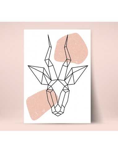 Plakat geometryczny ze zwierzętami plakat z antylopą w stylu skandynawskim boho Plakat geometryczny ze zwierzętami plakat z antylopą w stylu skandynawskim boho