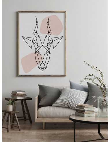 Plakat geometryczny ze zwierzętami plakat z antylopą w stylu skandynawskim boho Plakat geometryczny ze zwierzętami plakat z antylopą w stylu skandynawskim boho