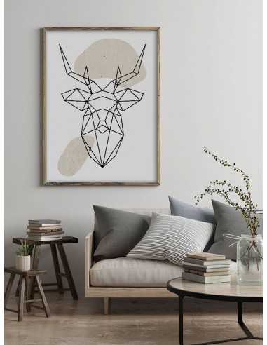 Plakat geometryczny ze zwierzętami plakat z jeleniem w stylu skandynawskim boho Plakat geometryczny ze zwierzętami plakat z jeleniem w stylu skandynawskim boho
