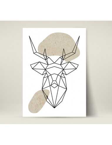 Plakat geometryczny ze zwierzętami plakat z jeleniem w stylu skandynawskim boho Plakat geometryczny ze zwierzętami plakat z jeleniem w stylu skandynawskim boho