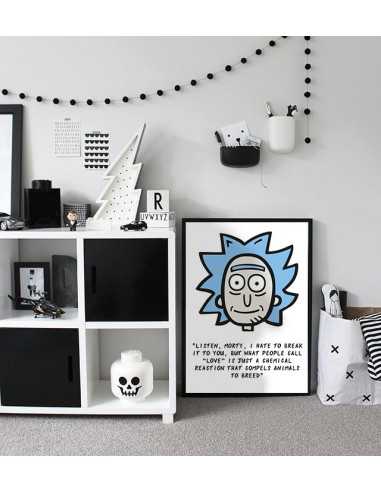 Rick and Morty plakat z cytatem z filmu, zabawy plakat z bajki. Rick and Morty plakat z cytatem z filmu, zabawy plakat z bajki.