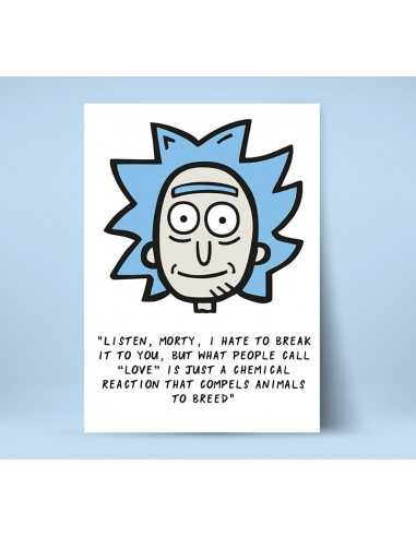 Rick and Morty plakat z cytatem z filmu, zabawy plakat z bajki. Rick and Morty plakat z cytatem z filmu, zabawy plakat z bajki.