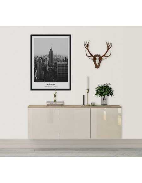 Poster with new york, united states. Black and white poster with a photo of New York