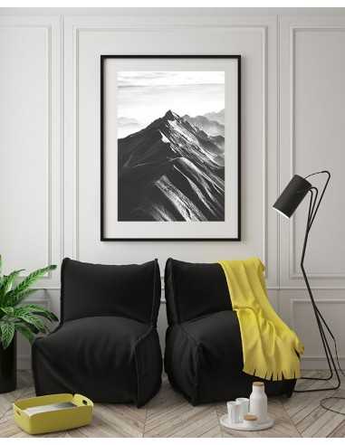 Mountain Range - Scandinavian poster with black-and-white mountains Mountain Range - Scandinavian poster with black-and-white mountains